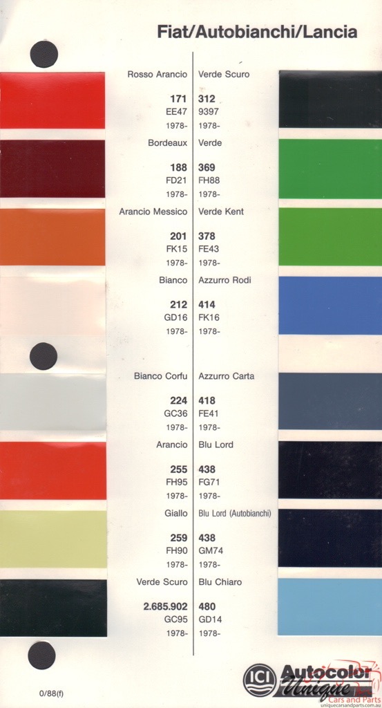 1978-1982 Fiat Paint Charts Autocolor 7